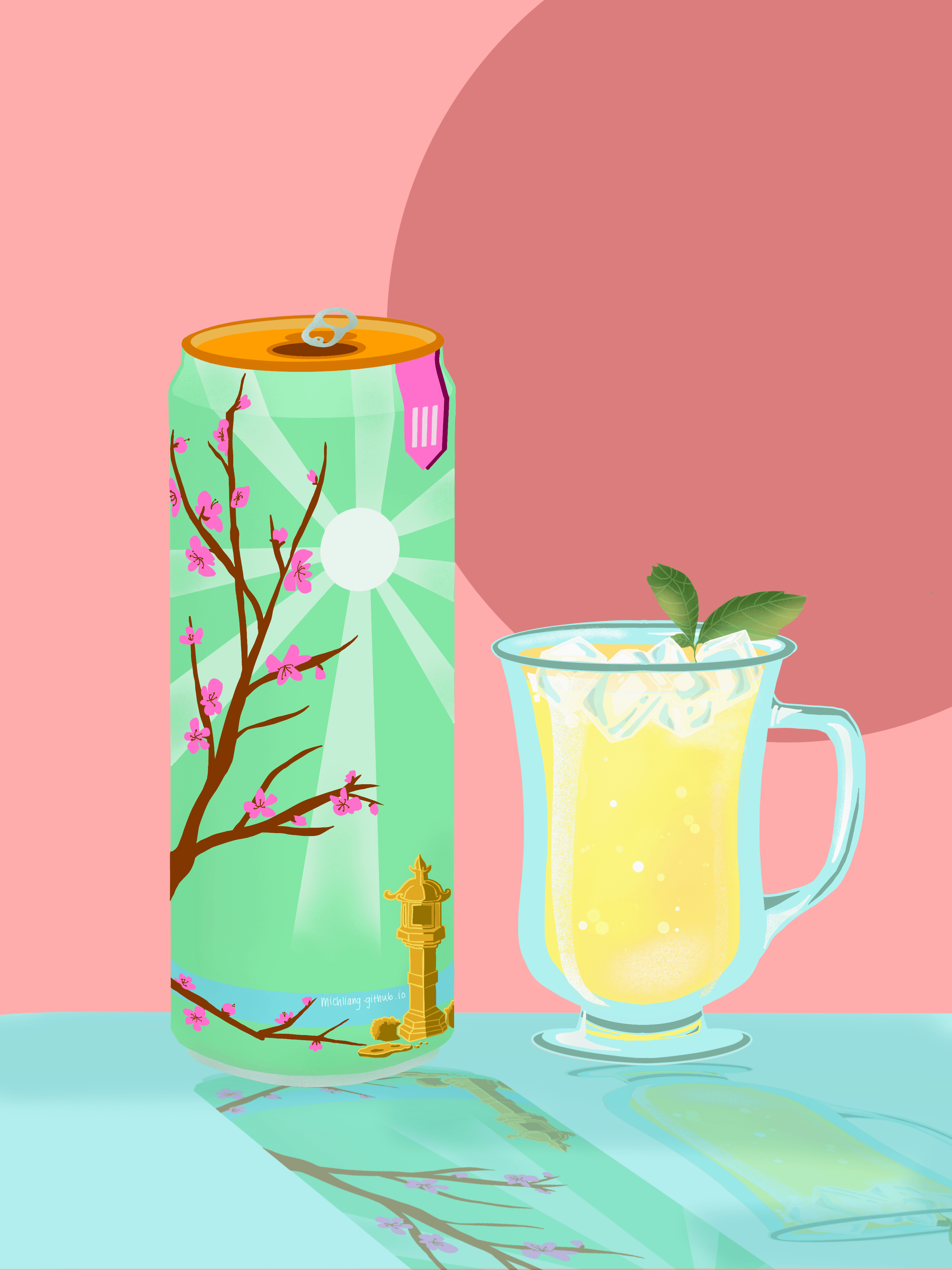 Arizona can on a glass table in the summer